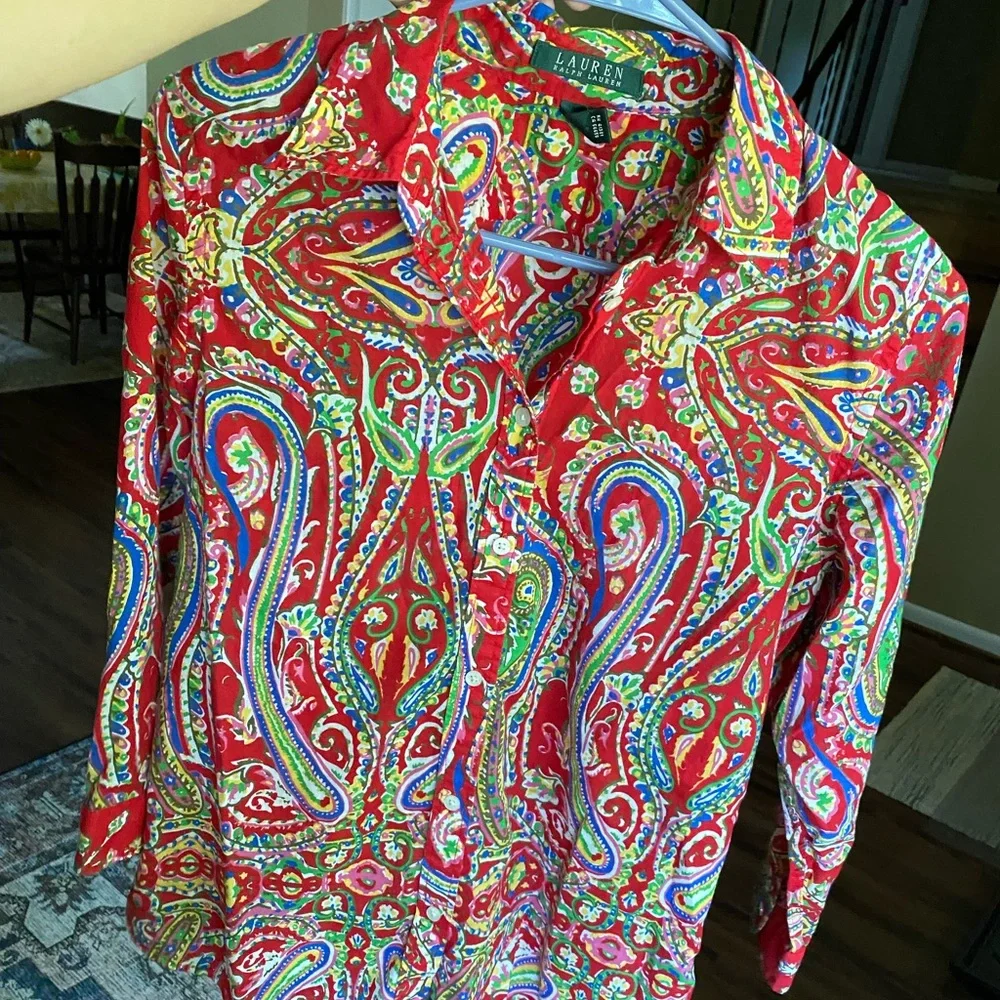 Lauren Ralph Lauren Colorful Button-Down ❤️ - Picture 2 of 3